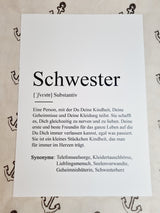 Poster "Substantiv" Schwester