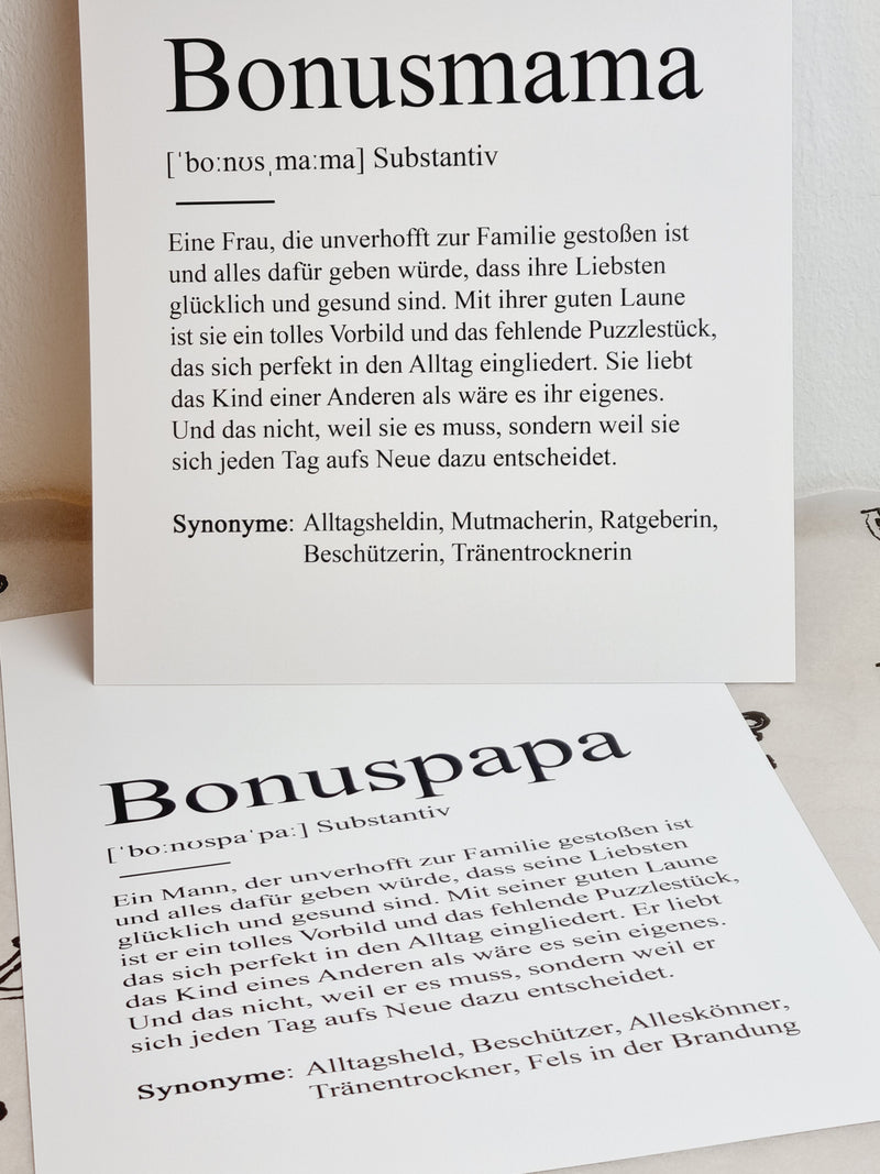 Poster "Substantiv" Bonusmama/Papa