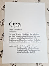 Poster "Substantiv" Oma oder Opa