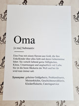 Poster "Substantiv" Oma oder Opa