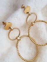 Ohrstecker "Rund double" geriffelt