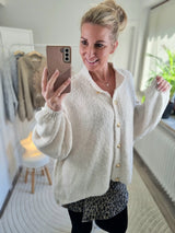 Strickjacke „Coziest Knöpfe“