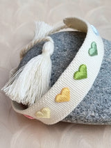 Stoffarmband "Colorful Hearts"