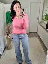 Feinstrickpullover „Liebesgöttin" V-Ausschnitt