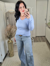 Feinstrickpullover „Liebesgöttin" V-Ausschnitt