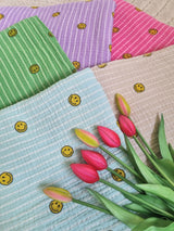 Musselintuch „all over Smiley“