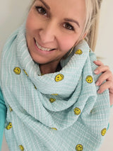 Musselintuch „all over Smiley“