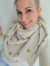 Musselintuch „all over Smiley“