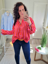 Musselinbluse "Colour Blocking"