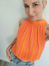 Musselintop "Capri" strip