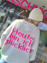 Strickjacke "Heute bin ich glücklich"