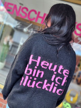 Strickjacke "Heute bin ich glücklich"