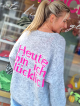 Strickjacke "Heute bin ich glücklich"