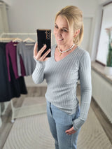 Feinstrickpullover „Liebesgöttin" V-Ausschnitt