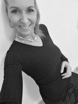 Feinstrickpullover „Liebesgöttin" V-Ausschnitt