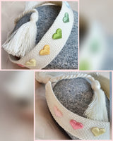 Stoffarmband "Colorful Hearts"