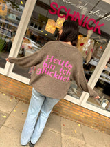 Strickjacke "Heute bin ich glücklich"