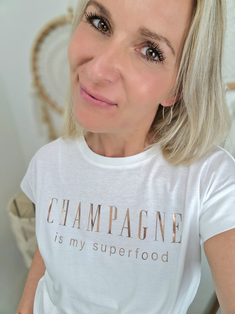 Shirt „Champagner is my superfood“