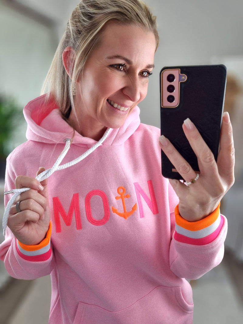 Hoodie "Moin" Rosa
