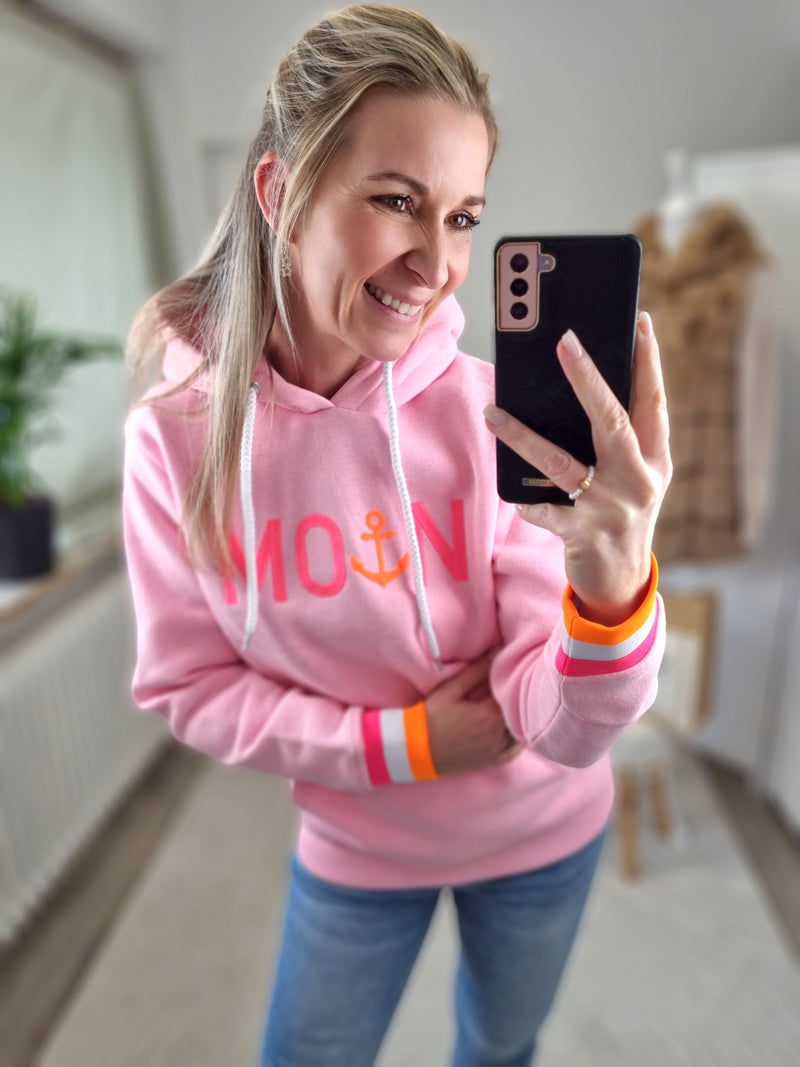 Hoodie "Moin" Rosa