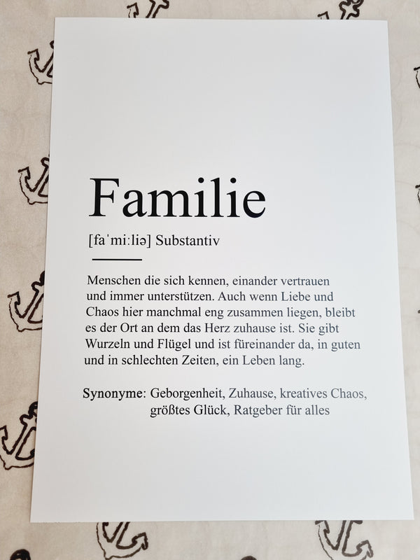 Poster "Substantiv" Familie