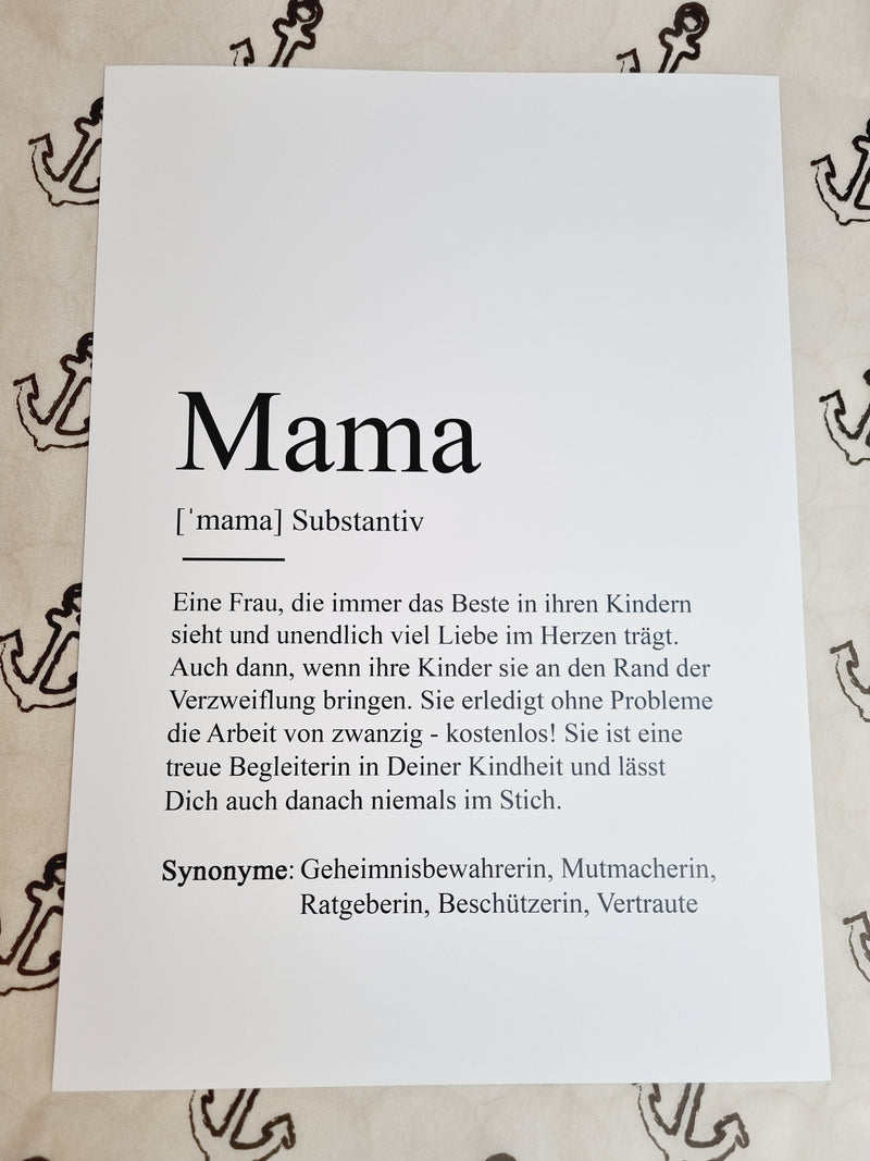 Poster "Substantiv" Mama oder Papa
