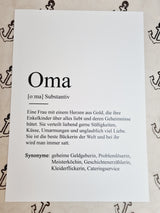 Poster "Substantiv" Oma oder Opa