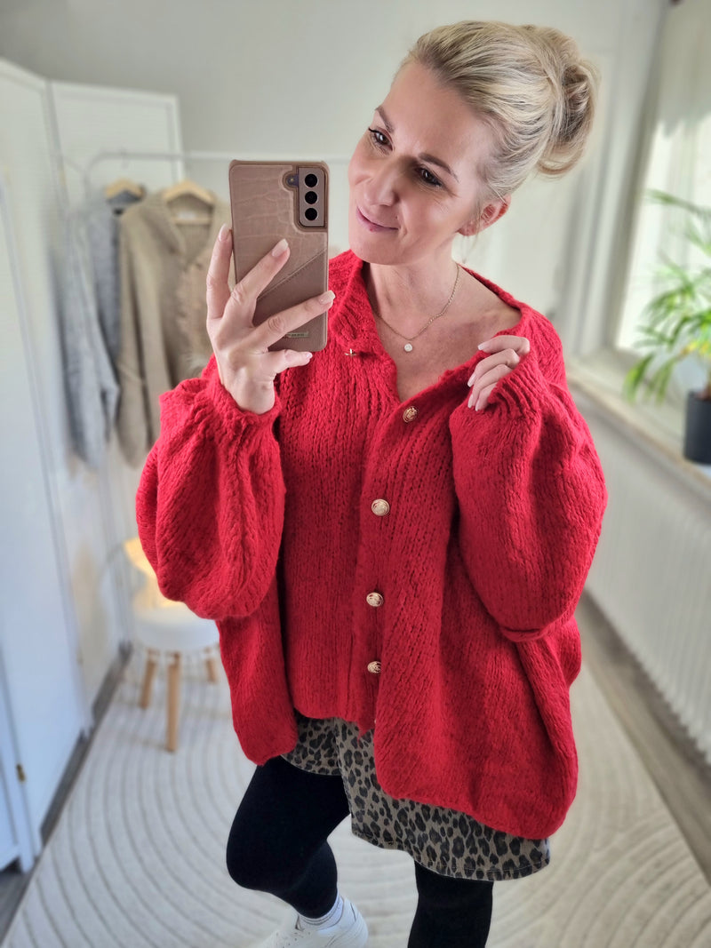 Strickjacke „Coziest Knöpfe“