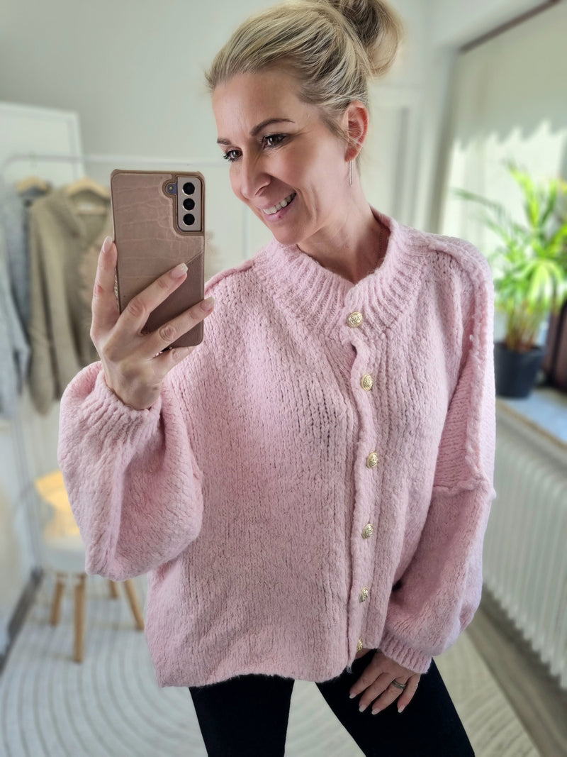 Strickjacke „Coziest Knöpfe“