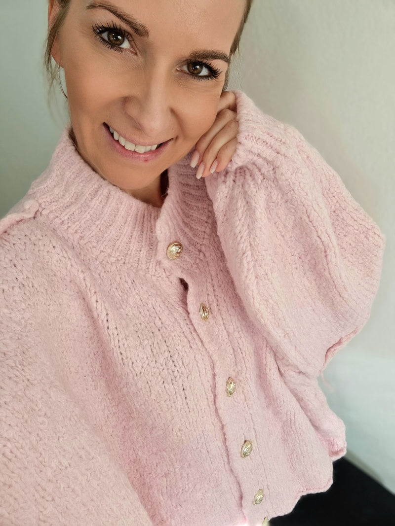 Strickjacke „Coziest Knöpfe“