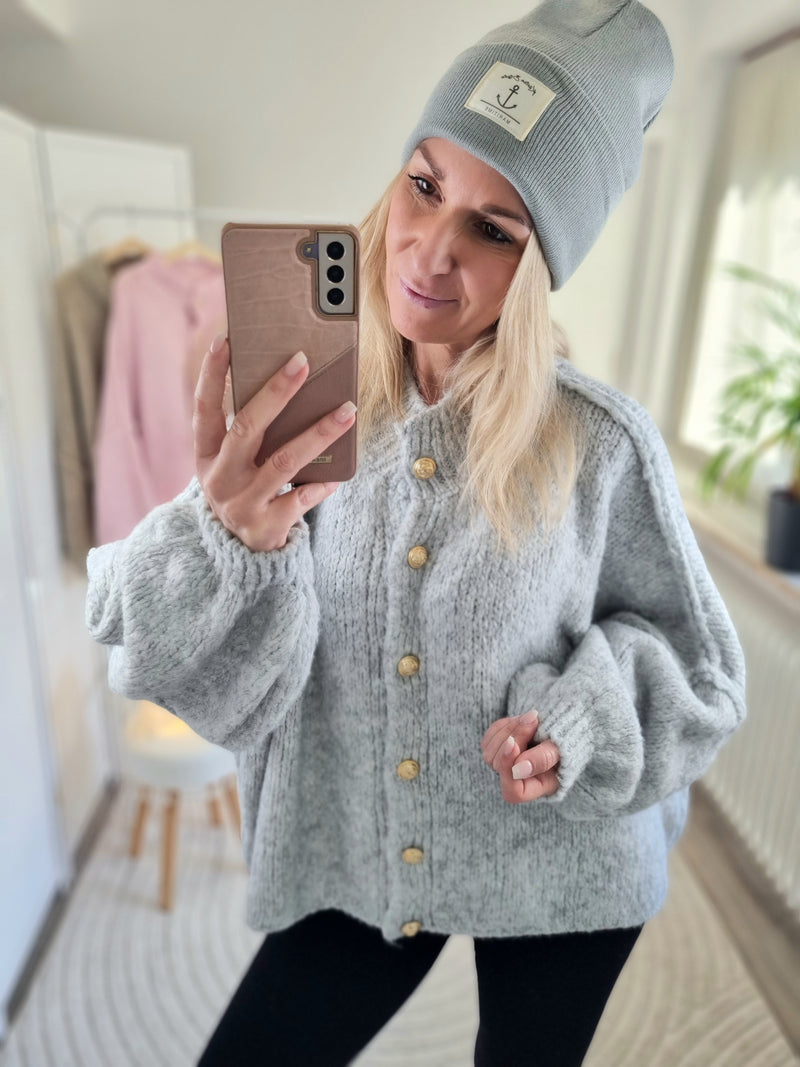 Strickjacke „Coziest Knöpfe“