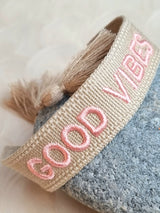 Stoffarmband "Good Vibes"