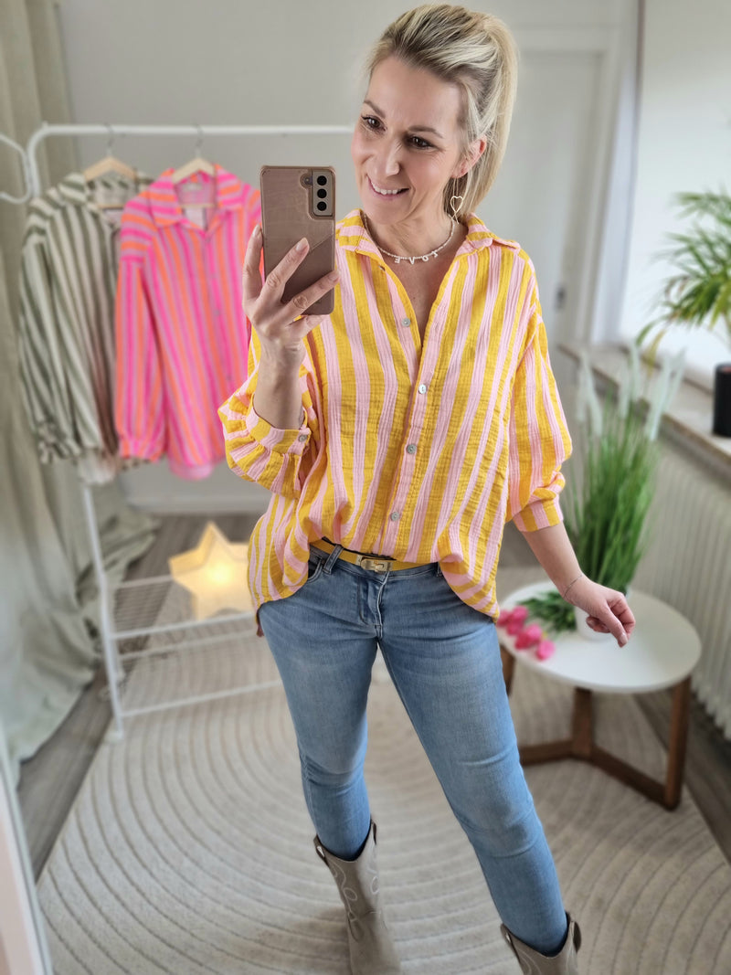 Musselinbluse "Colour Blocking"