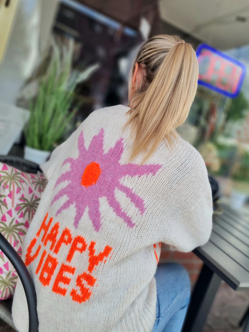 Strickpullover „Happy Vibes"