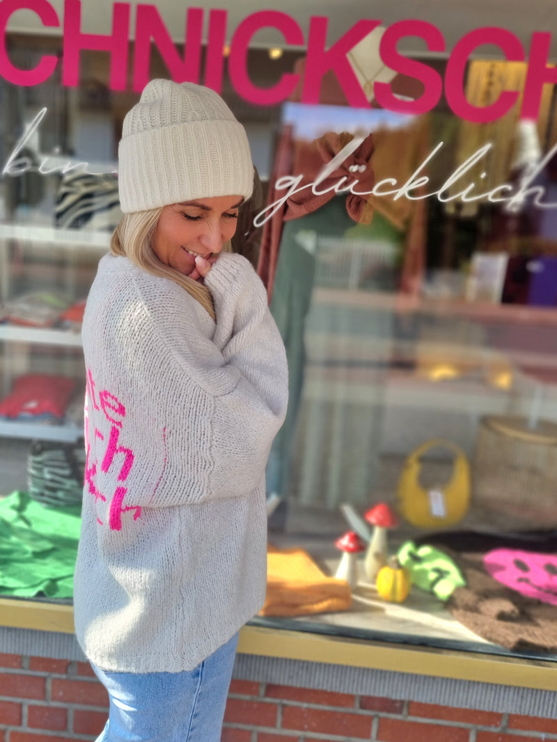 Strickjacke "Heute bin ich glücklich"
