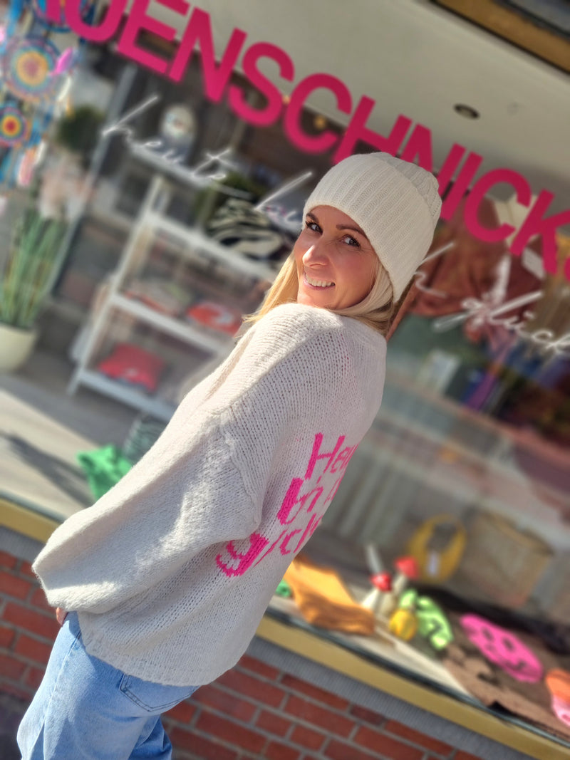 Strickjacke "Heute bin ich glücklich"