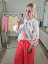 Bluse "Neon Bloom"