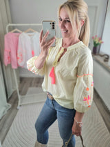 Bluse "Neon Bloom"