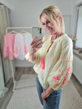 Bluse "Neon Bloom"