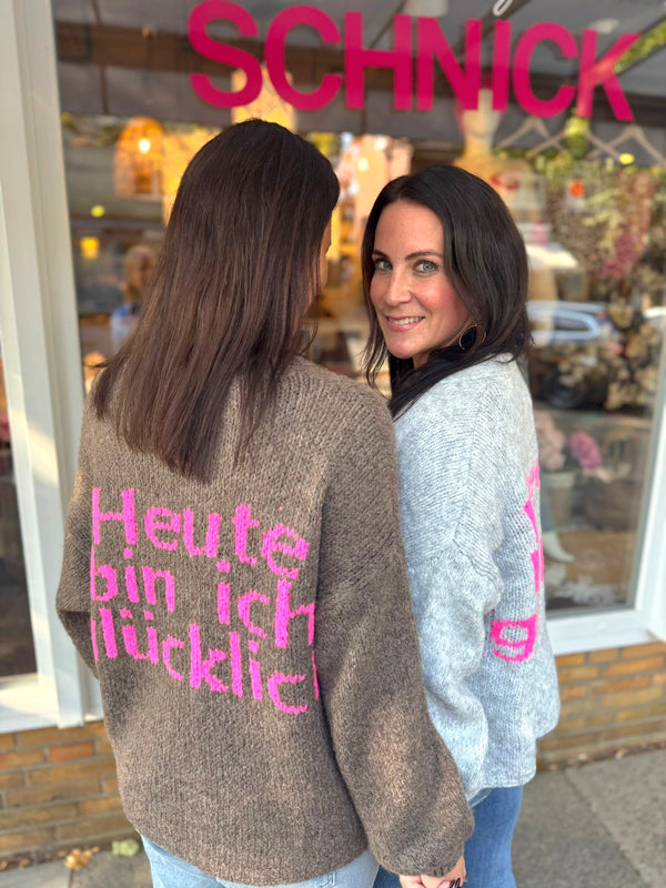 Strickjacke "Heute bin ich glücklich"