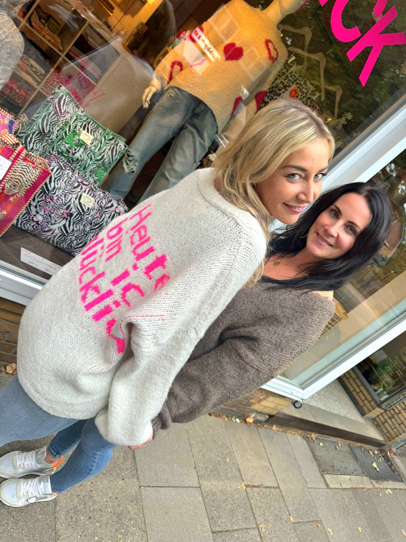 Strickjacke "Heute bin ich glücklich"