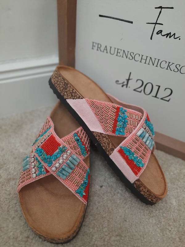 Sandalen "Boho Cross"rosa