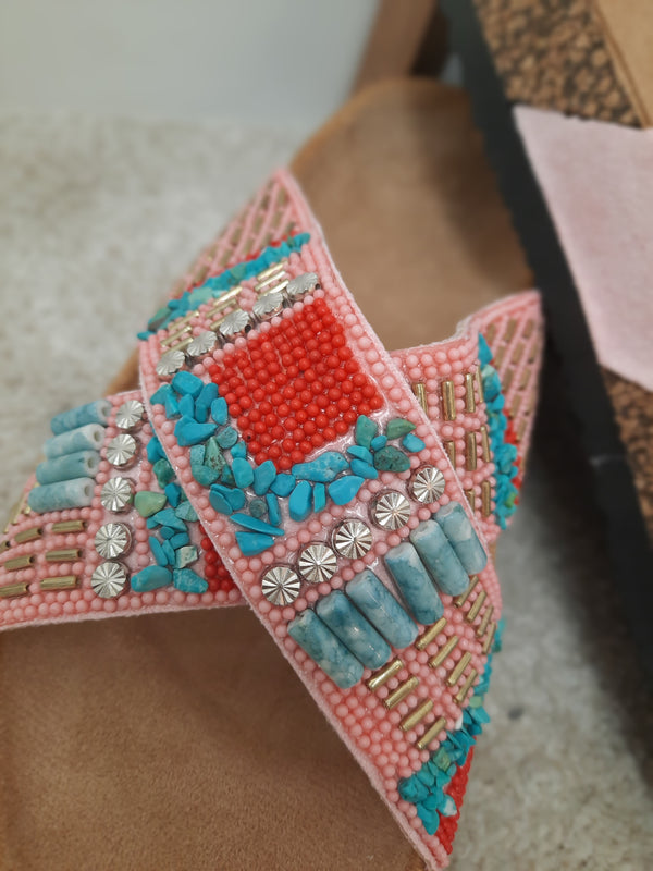 Sandalen "Boho Cross"rosa