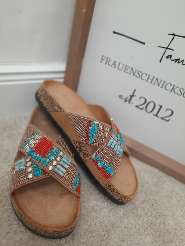 Sandalen "Boho Cross"cognac